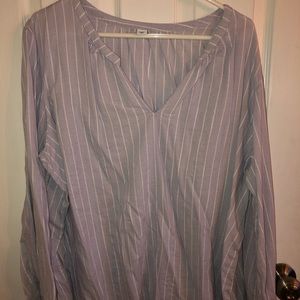 Old Navy blue & white linen shirt XXL
